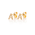 Gold Initial Studs - RubyJade 