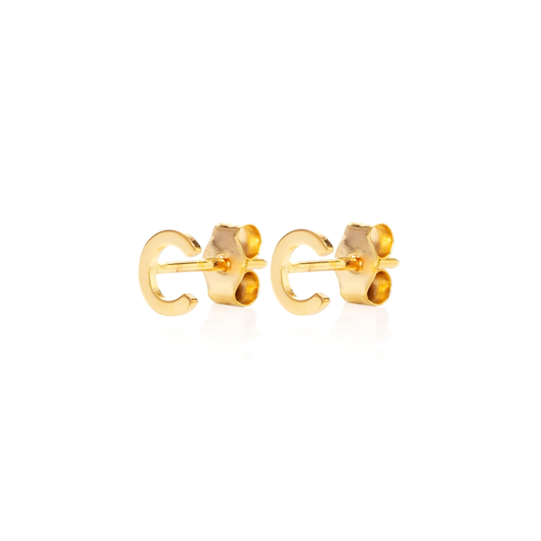 Gold Initial Studs - RubyJade 