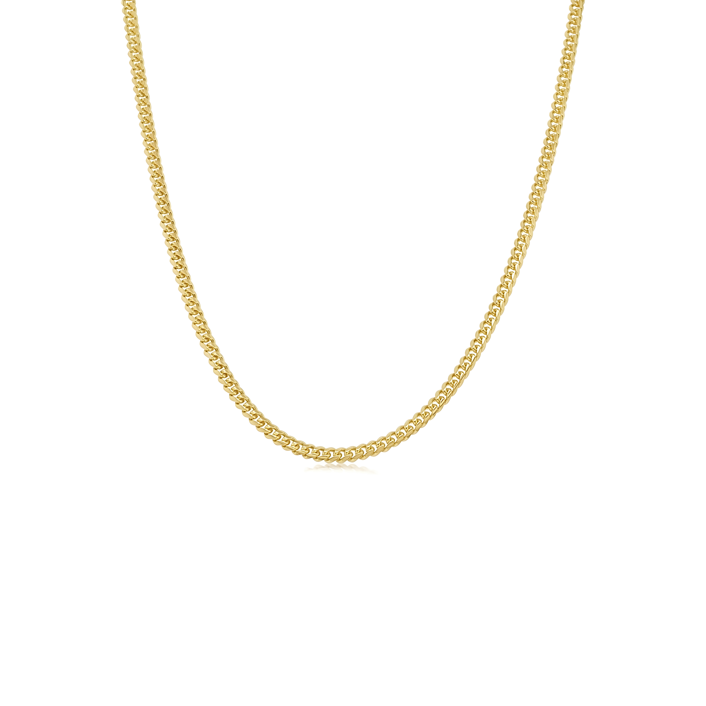 Gold chain on a white background