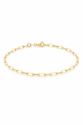 9ct yellow gold paperclip bracelet 18.5cm