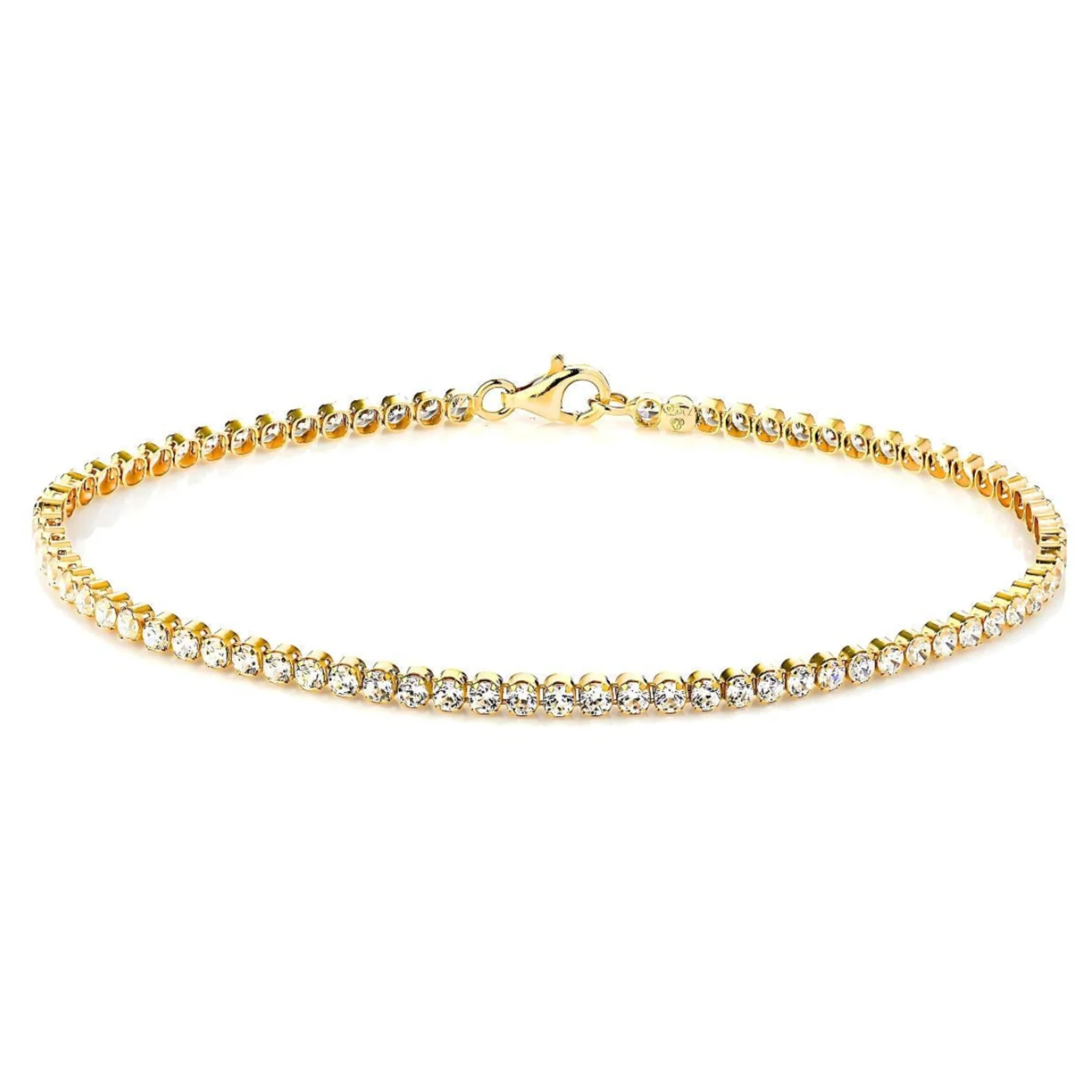 Gold-Plated Tennis Bracelet with Cubic Zirconia