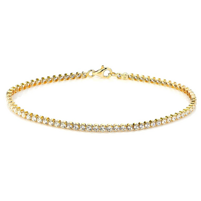 Gold-Plated Tennis Bracelet with Cubic Zirconia