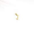Gold 'J' pendant on a white background
