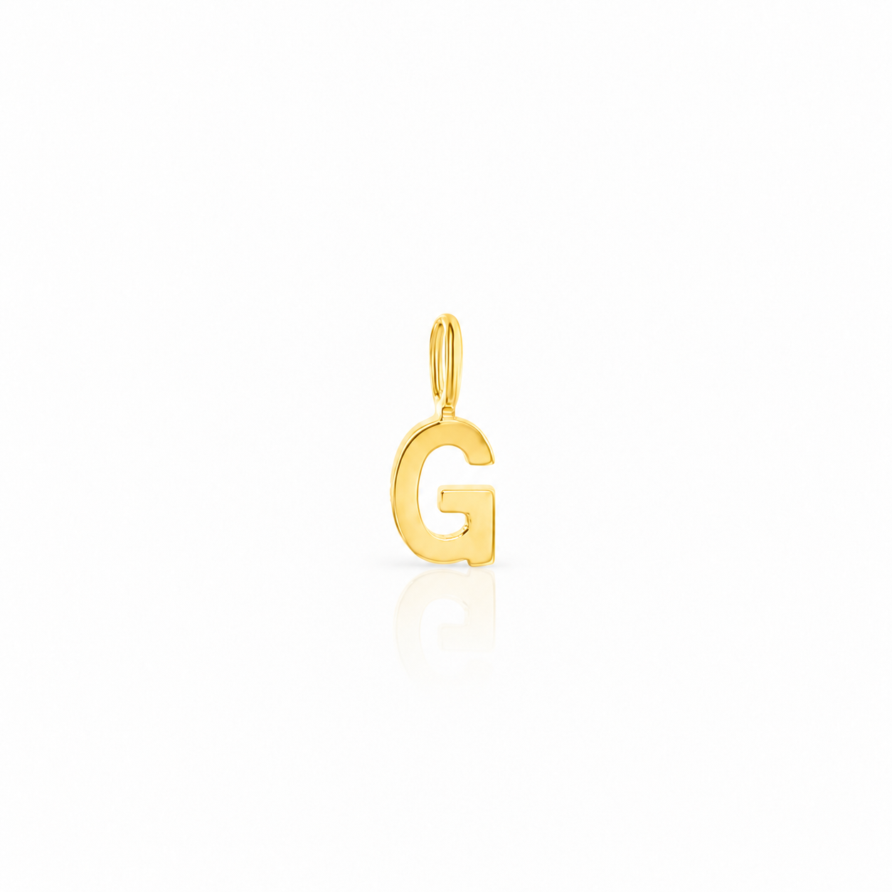 9ct Gold Mini Initial on White Background