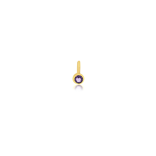 9ct Gold Mini Amethyst Charm