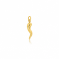 Mini chilli pendant in polished 9ct yellow gold with a curved silhouette.