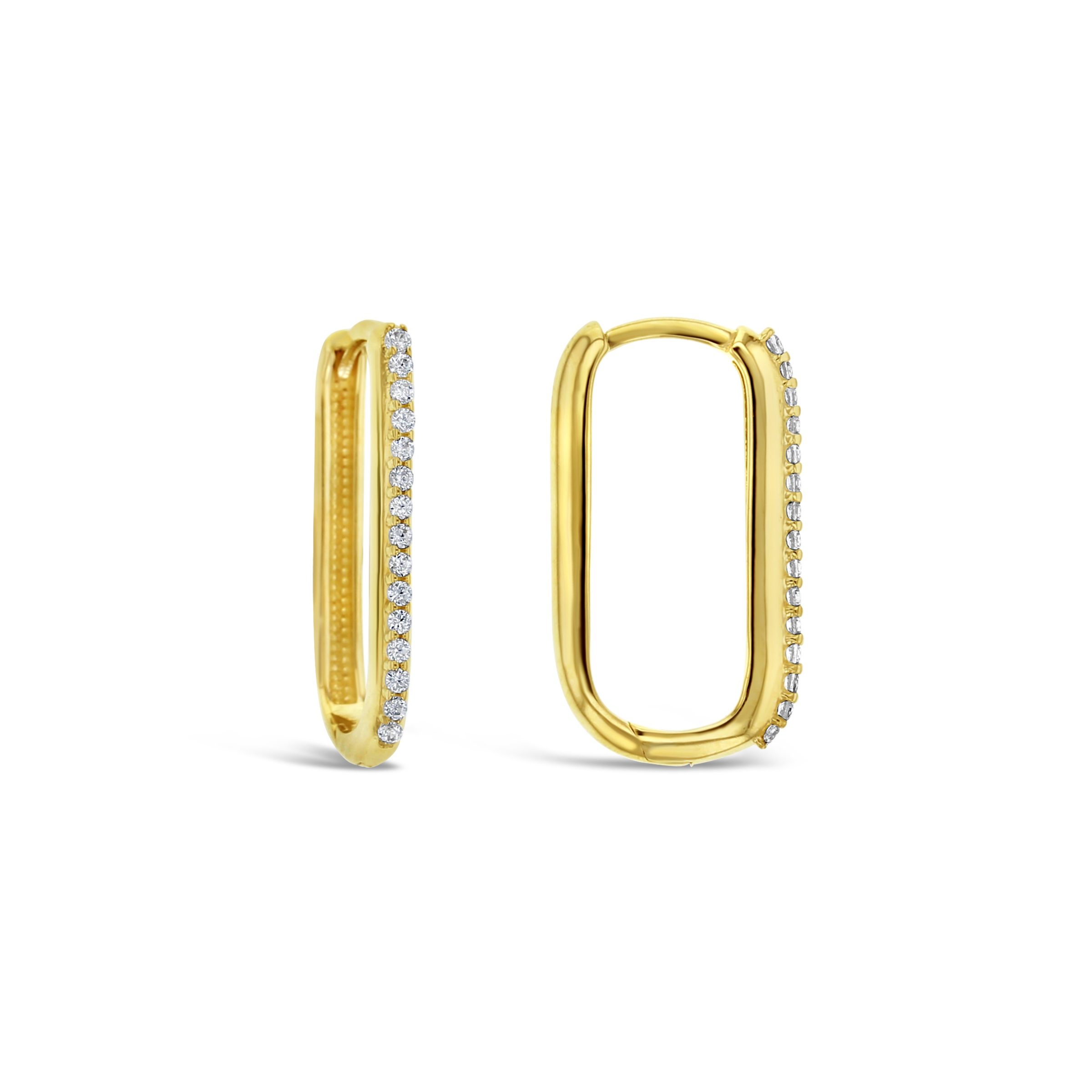 Gold CZ Paperclip Huggies