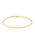 Gold chain bracelet on a white background