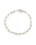 Silver chain bracelet on a white background