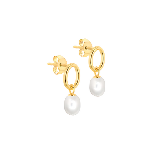 Oval Baroque Fresh Water Pearl Drop Earrings - RubyJade 