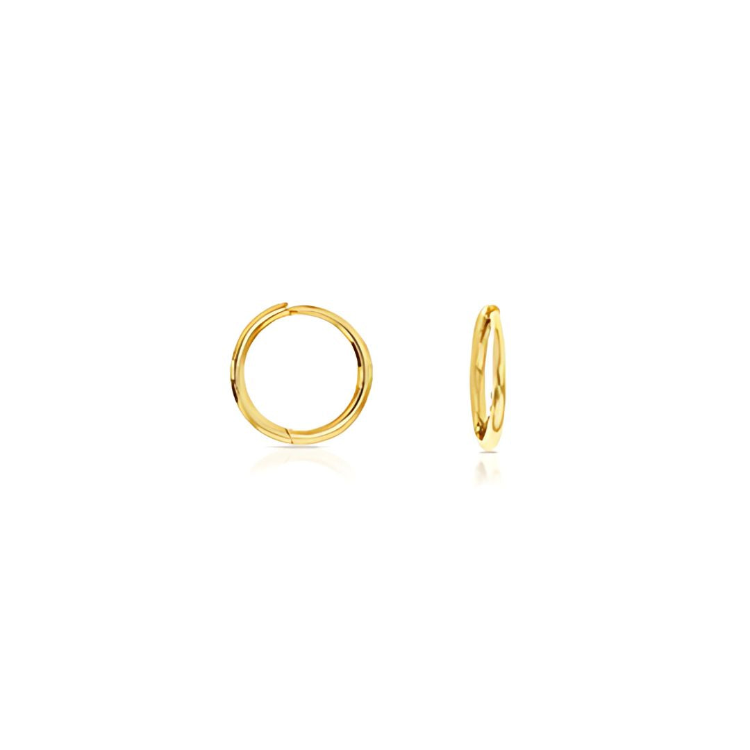 9 Carat Gold Plain Wire Huggie Earrings - RubyJade 