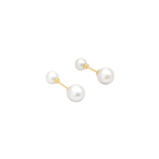 Reversible Freshwater Pearl Stud Earrings - RubyJade 