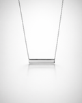 Silver bar necklace on a light gray background