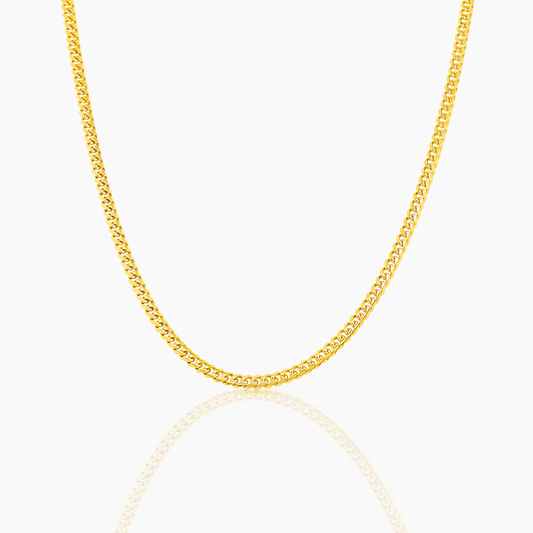 Solid 9-carat Yellow Gold Miami Cuban Diamond-Cut Curb Chain