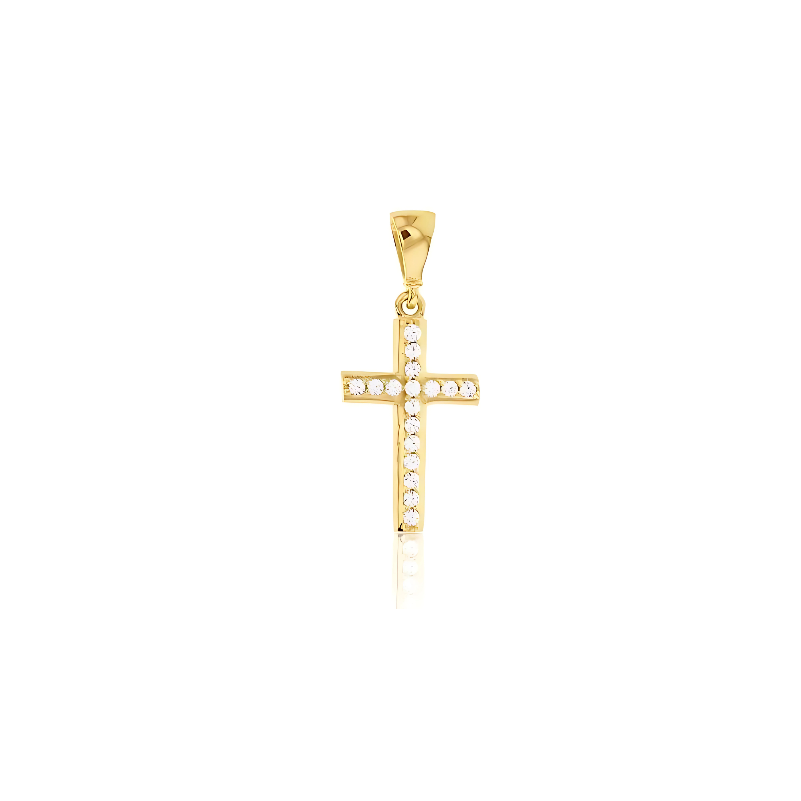Gold Cubic Zirconia Cross Pendant - RubyJade 