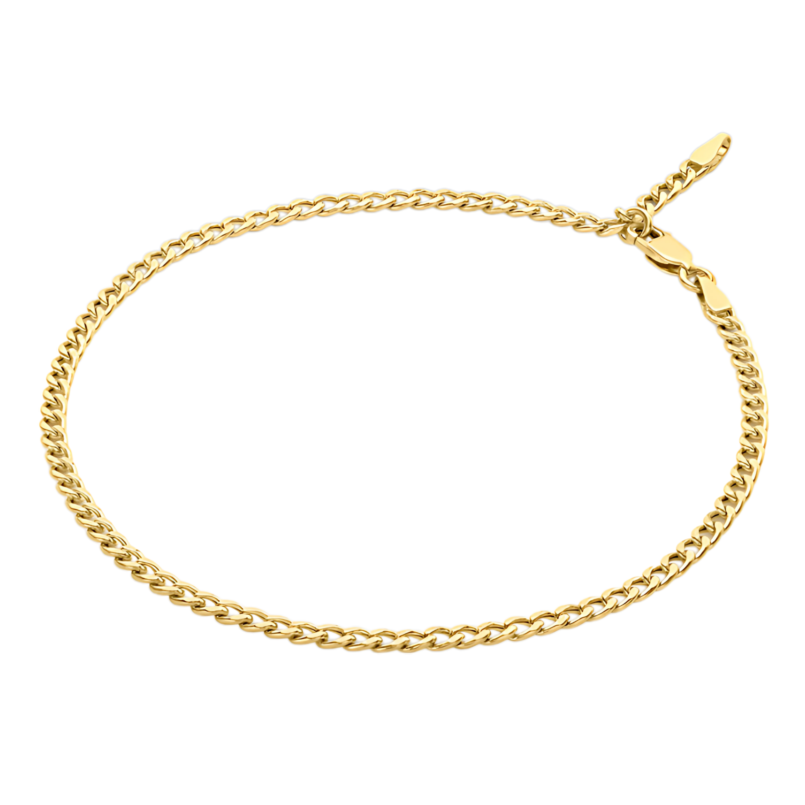 Gold Adjustable Curb Chain Anklet – 25.5cm - RubyJade 