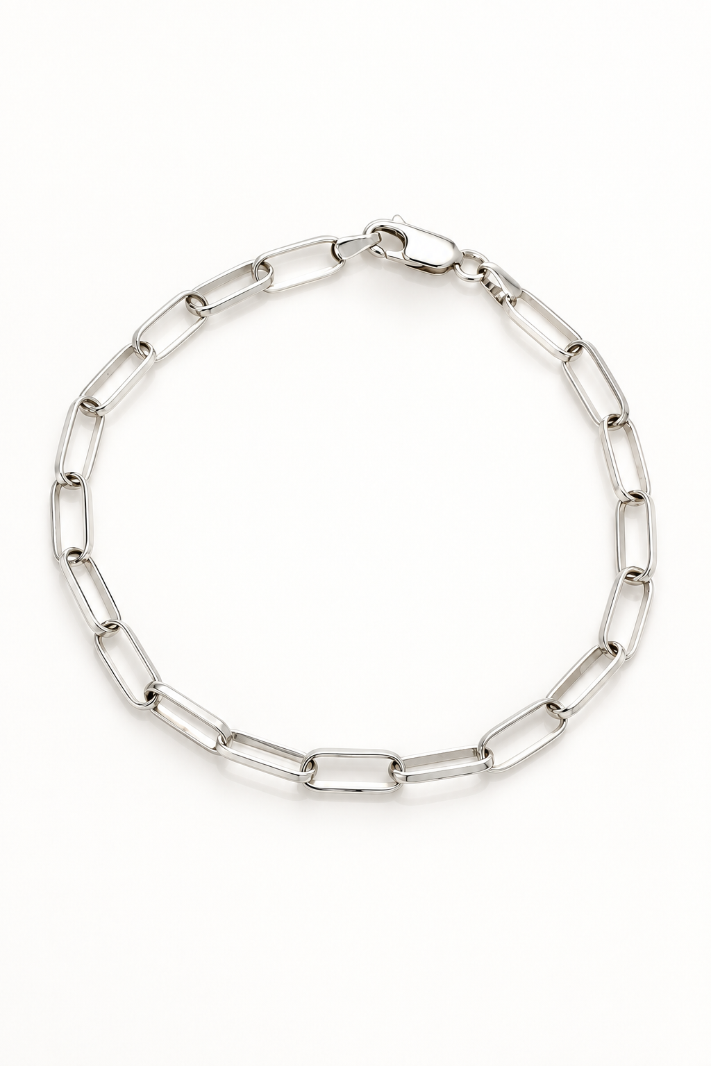 925 sterling silver 5mm paperclip bracelet