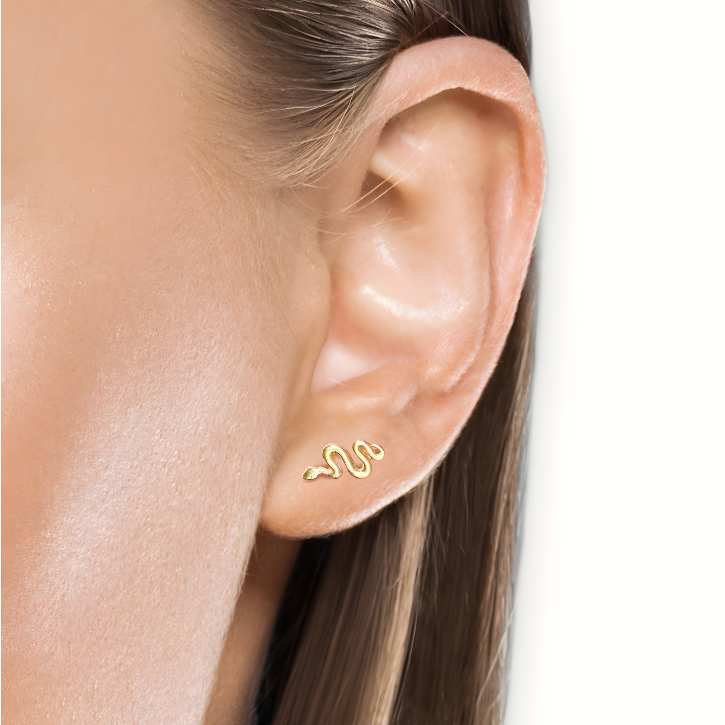 Close-up of butterfly back and polished finish – RUBYJADE Gold Stud Earrings