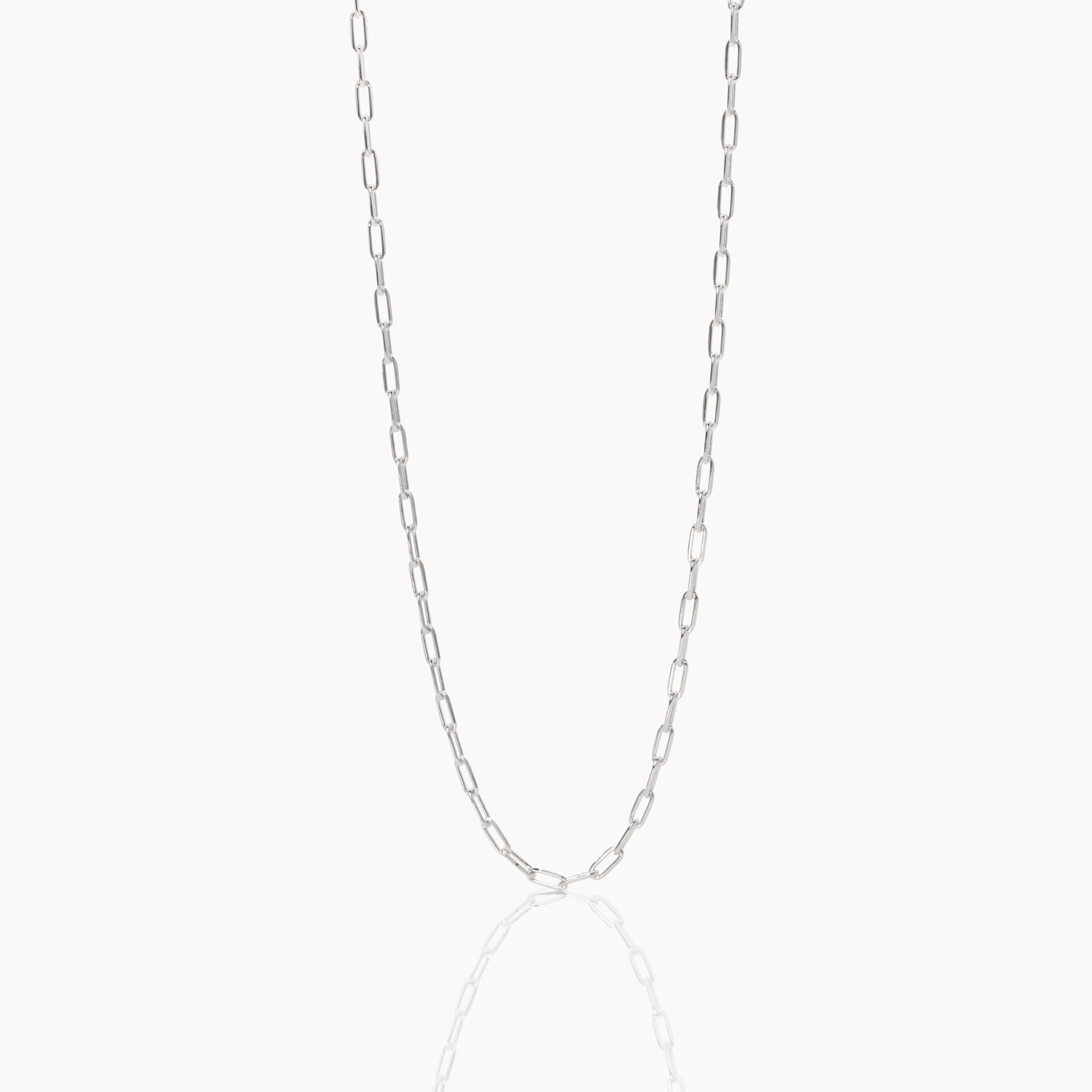 Sterling Silver 1.65 mm small paper link chain necklace – 46 cm / 18 inch