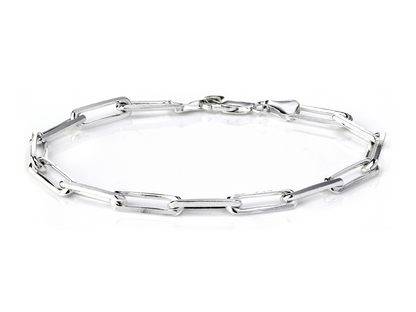 Silver bracelet on a white background