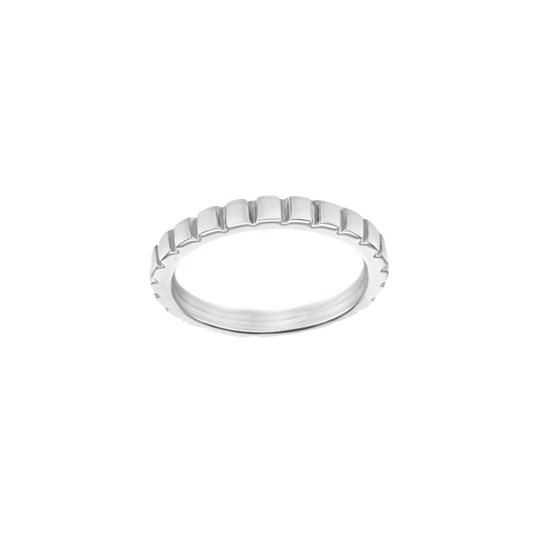 Silver 3mm Ribbed Band Stacking Ring - RubyJade 