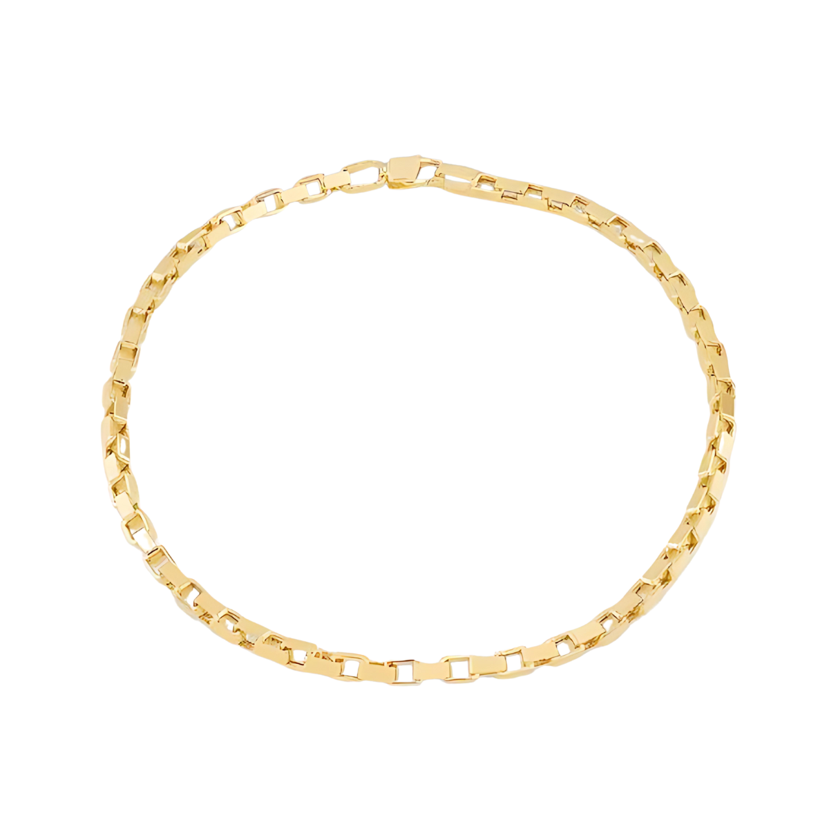 9ct Yellow Gold Square Paper Chain Bracelet - Timeless Elegance - RubyJade 
