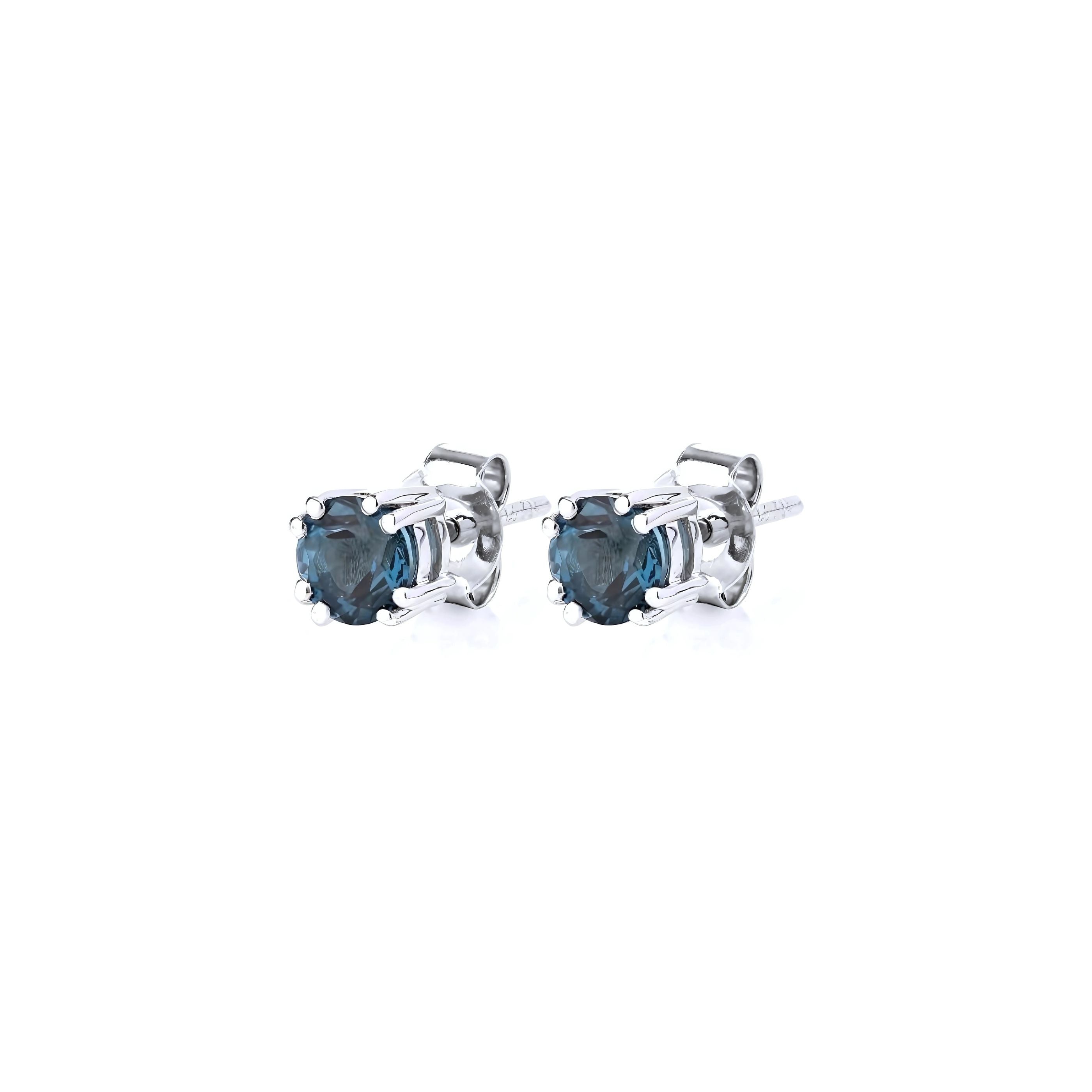 Silver London Blue Topaz Earrings