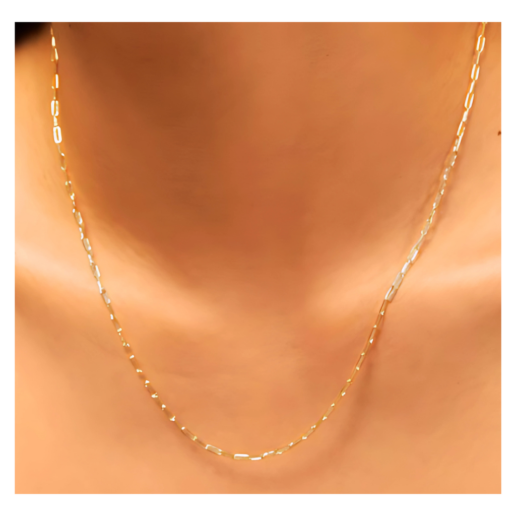 Paper Link Chain Necklace 2.3mm- Medium Length - RubyJade 