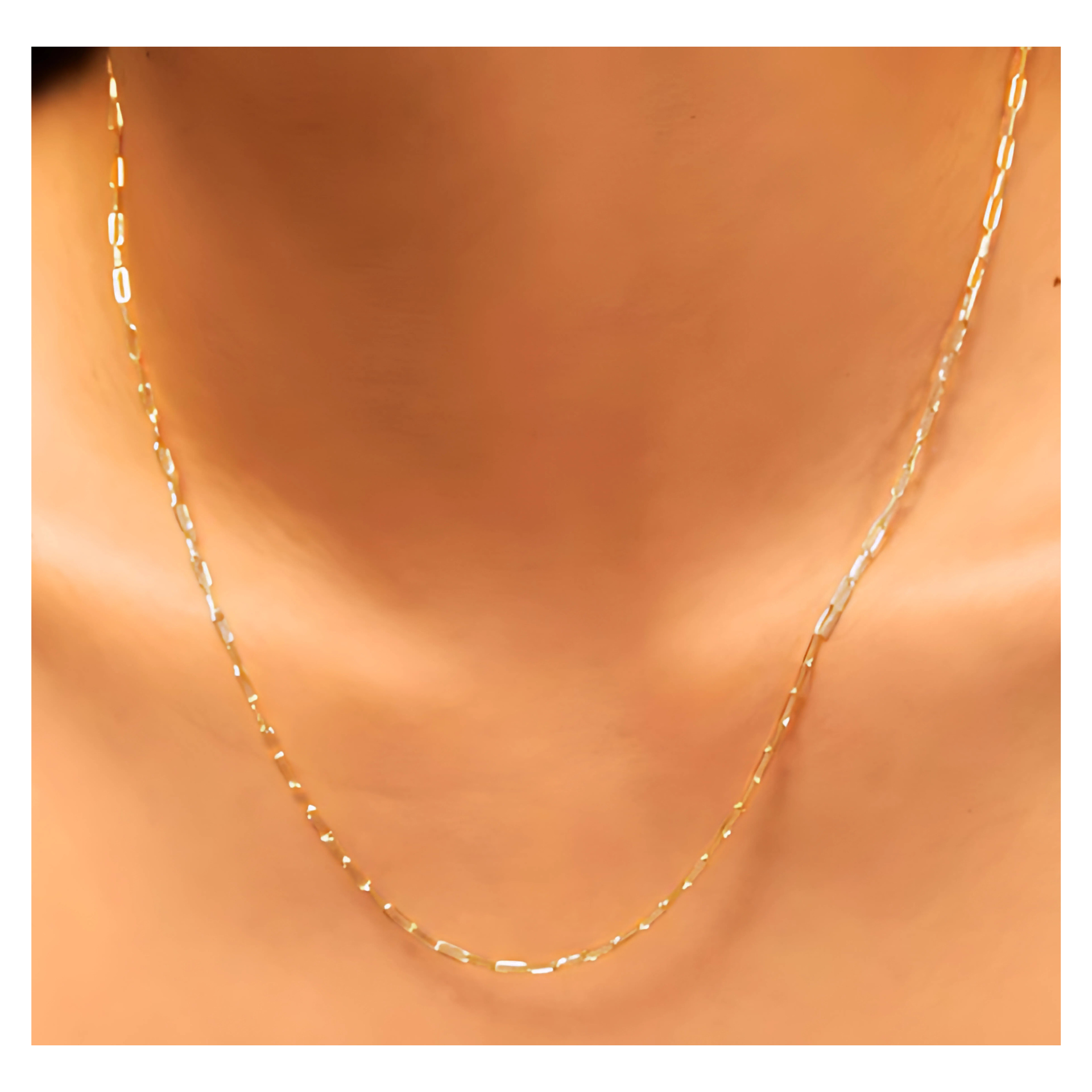 Paper Link Chain Necklace 2.3mm- Medium Length - RubyJade 