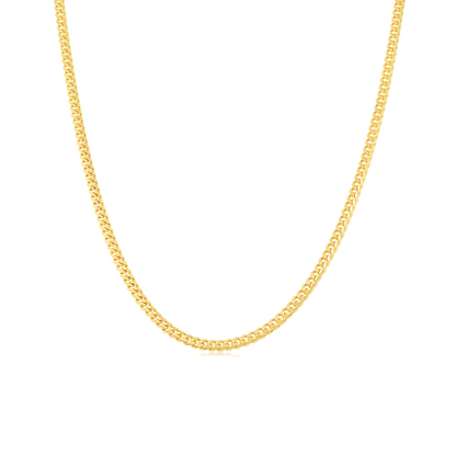 Solid 9-carat Yellow Gold Miami Cuban Diamond-Cut Curb Chain