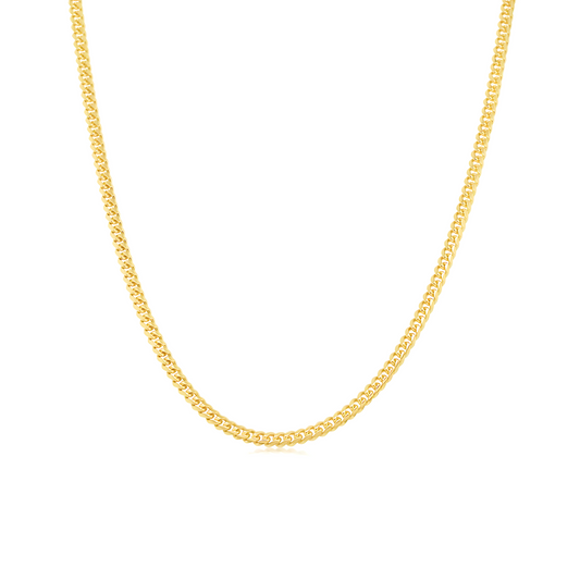 Solid 9-carat Yellow Gold Miami Cuban Diamond-Cut Curb Chain
