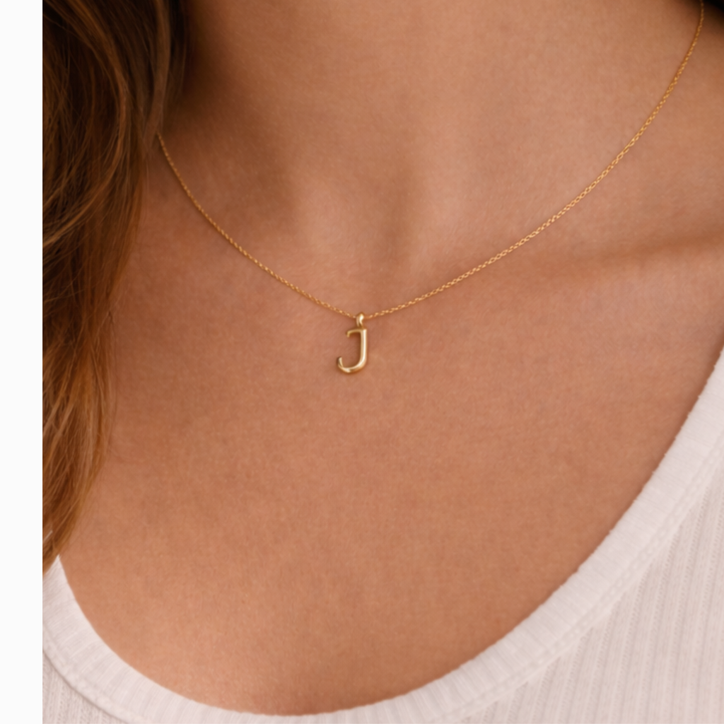 Initial Charm Necklace Set 7mm