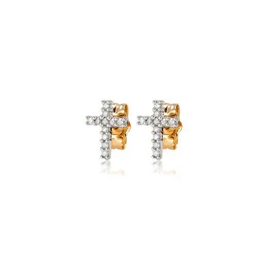 Diamond Cross Studs - RubyJade 