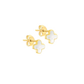 Gold Mother of Pearl Petal Studs - RubyJade 
