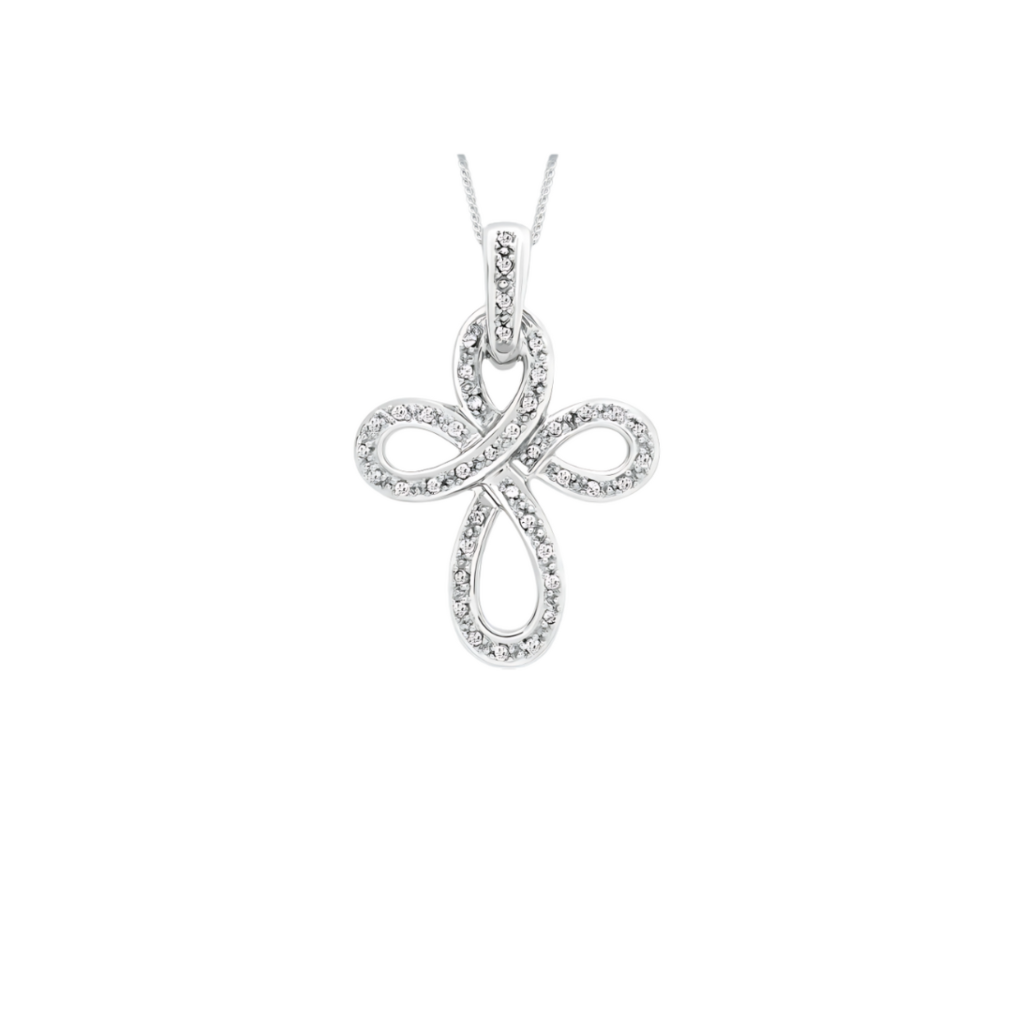 White Gold Diamond Cross Pendant - RubyJade 