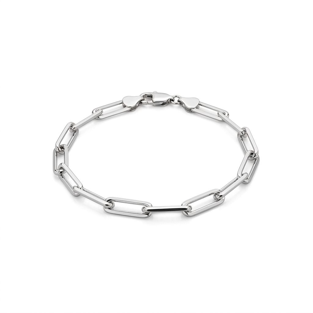 Brighter, more dimensional RUBYJADE silver paperclip bracelet