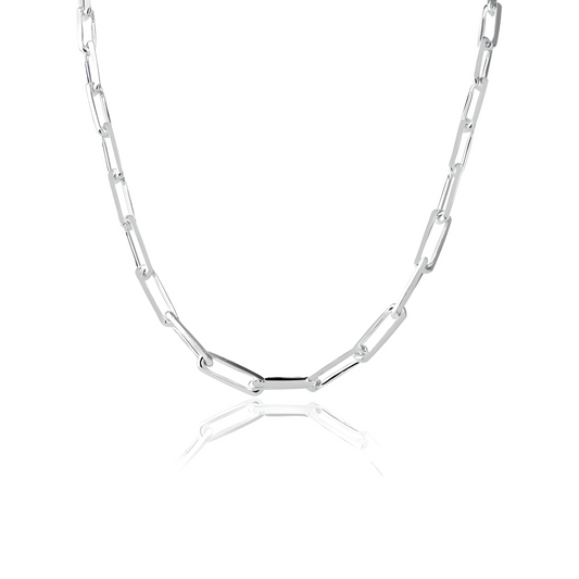 Sterling Silver Paper Chain Necklace (51cm)