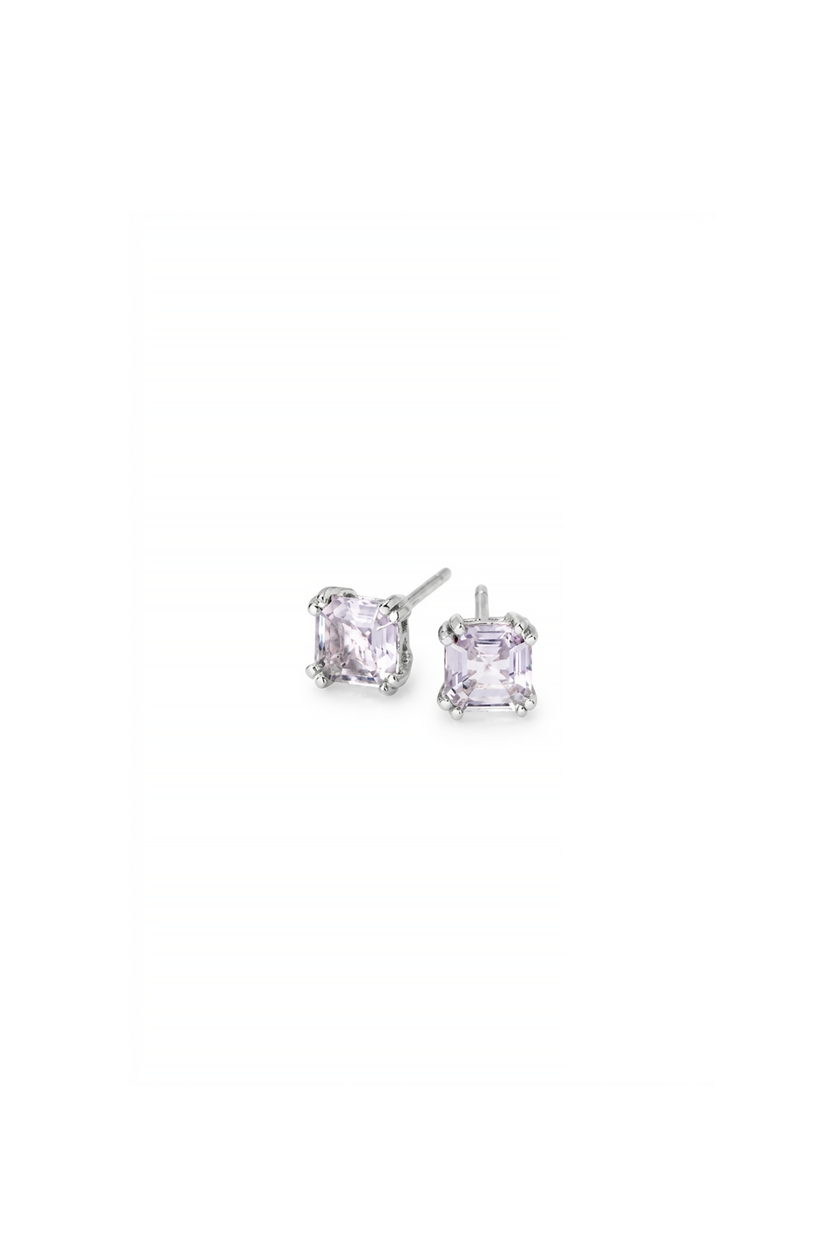 Pink Amethyst Asscher Studs 5mm