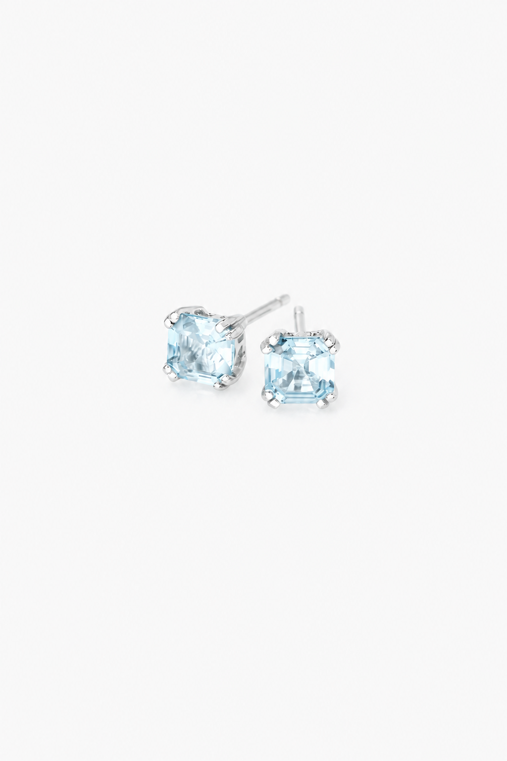 Refined Blue Topaz Asscher-cut stud earrings