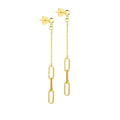 Captivating Brilliance: 9-Carat Gold Paper Chain Drop Earrings - Contemporary Elegance in Every Dangle - RubyJade
